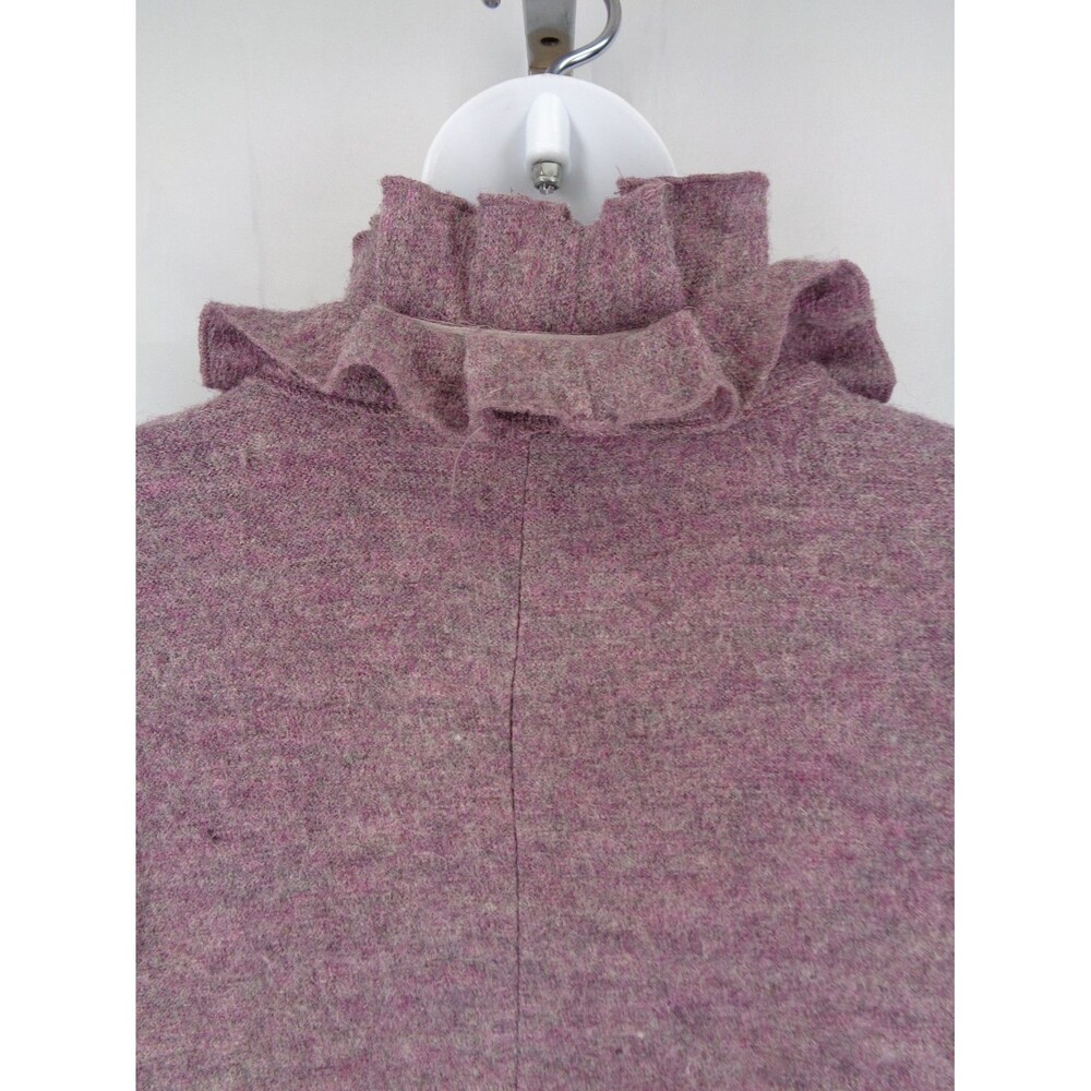 Soft Surroundings Purple Wool Rosette Ruffle Open Long Cardigan Sweater XL New - Picture 4 of 10